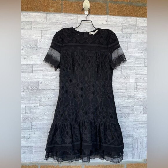 Jonathan SimkhaiMultimedia Threaded Mesh Mini Ruffle Dress size 6 - Picture 3 of 15